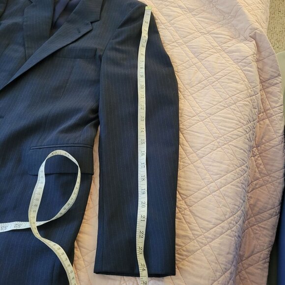 Vintage Blue Pinstripe 3pc Suit by JCPenney - 38R - Picture 12 of 16